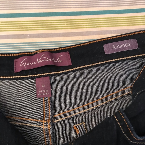 Gloria Vanderbilt Denim Blue Jeans Womens Size 10 Short Amanda Dark Wash - Picture 9 of 10